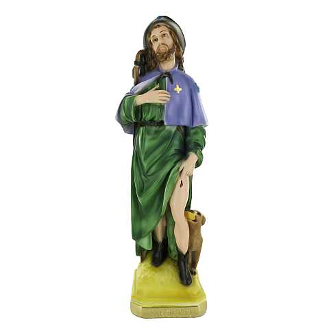 Statua San Rocco in gesso dipinta a mano - 45 cm