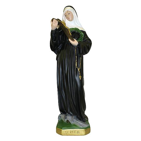 Statua Santa Rita in gesso dipinta a mano - 50 cm