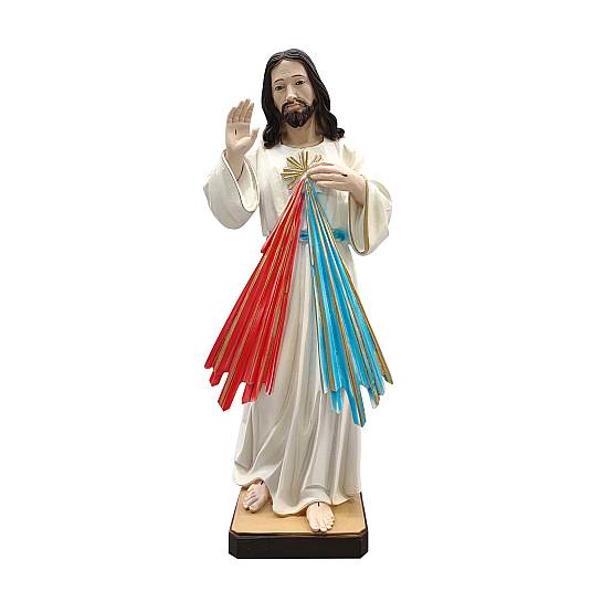 Statua Gesù Misericordioso in resina dipinta a mano - 60 cm