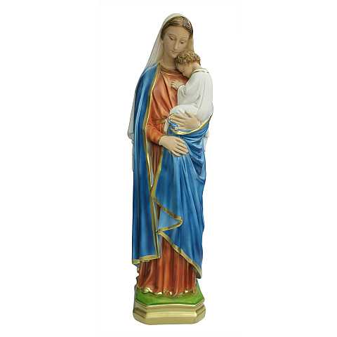 Statua Madonna con bambino in gesso dipinta a mano - 60 cm