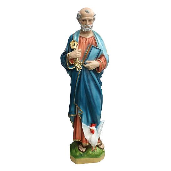 Statua San Pietro in gesso dipinta a mano - 60 cm