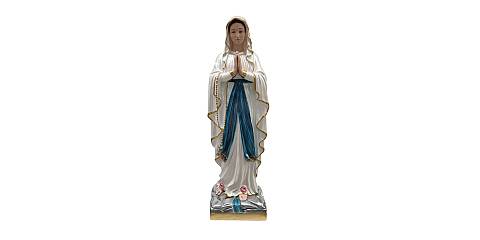 Statua Madonna di Lourdes in gesso madreperlato dipinta a mano - 80 cm