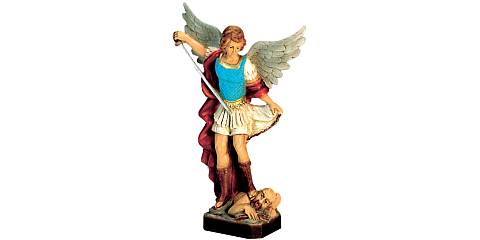 Statua da esterno San Michele Arcangelo in materiale infrangibile dipinta a mano cm 30