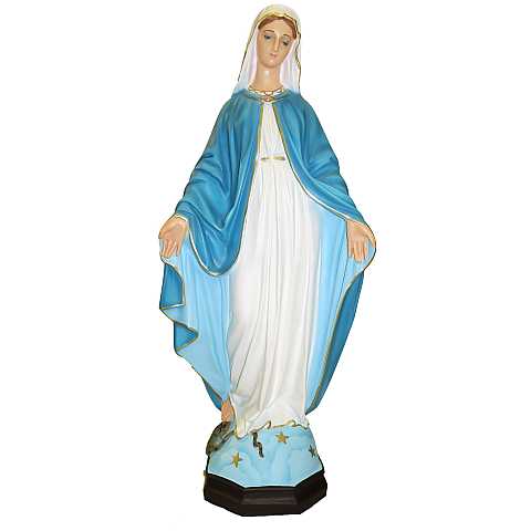 Statua da esterno della Madonna della Medaglia Miracolosa in materiale infrangibile, dipinta a mano, da circa 130 cm