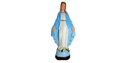 Statua da esterno della Madonna della Medaglia Miracolosa in materiale infrangibile, dipinta a mano, da circa 16 cm