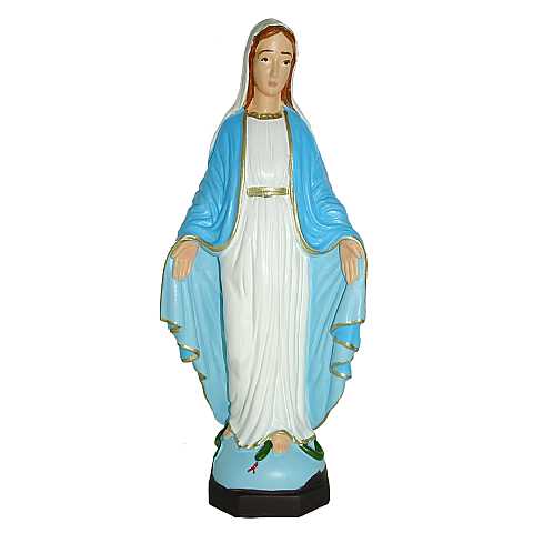 Statua da esterno della Madonna della Medaglia Miracolosa in materiale infrangibile, dipinta a mano, da 20 cm