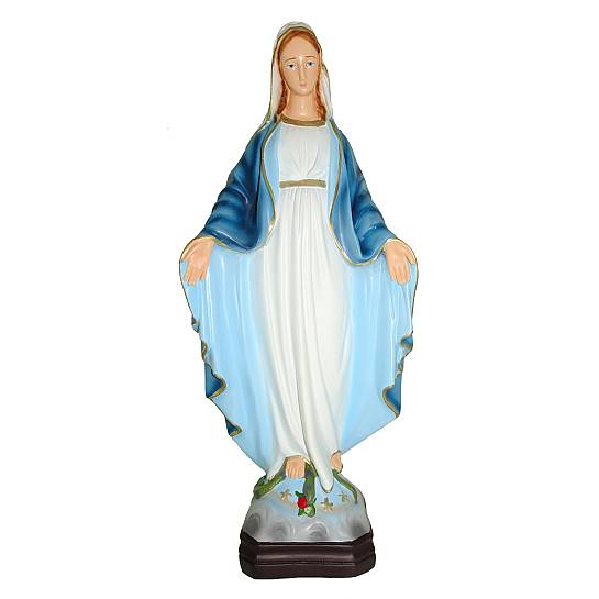Statua da esterno della Madonna della Medaglia Miracolosa in materiale infrangibile, dipinta a mano, da 30 cm