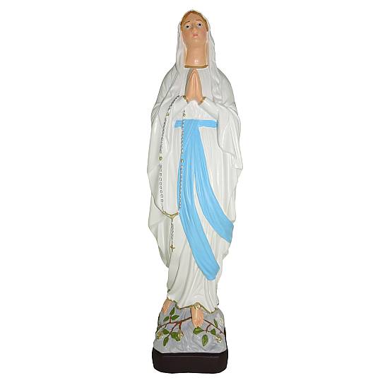 Statua da esterno della Madonna di Lourdes in materiale infrangibile dipinta a mano da circa 40 cm