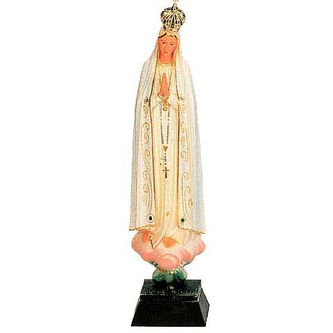 Statua Madonna di Fatima dipinta a mano con occhi di cristallo e strass (circa 105 cm)