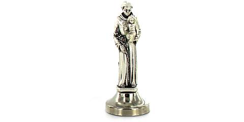 Statuetta Sant'Antonio in metallo argentato con calamita - 5 cm