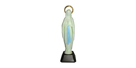 Statua Madonna di Lourdes, Plastica Fosforescente, Si Illumina al Buio, 10 Centimetri Circa
