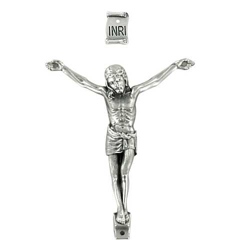 Cristo intagliato in legno naturale patinato cm 40