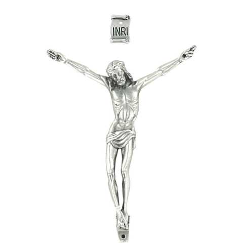 Corpo di Cristo per Crocifisso, Metallo, Color Argento, 10 Centimetri