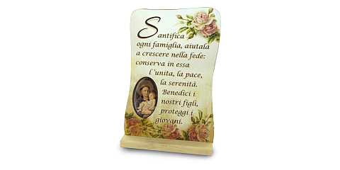 Tavola con preghiera a Sant Antonio con base - 10 x 15 cm