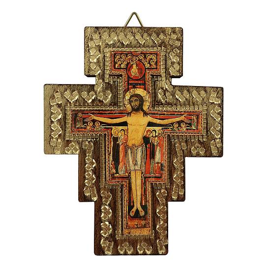 Crocifisso di San Damiano stampa in rilievo - 10 x 8 cm 