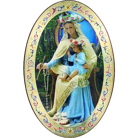 Icona Madonna di Fréchou stampa su legno ovale - 20 x 30 cm