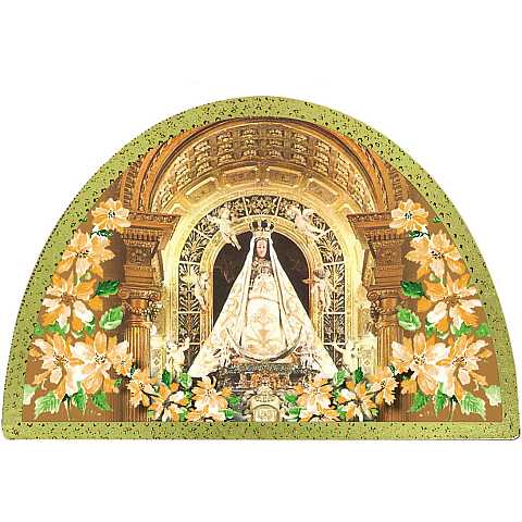 Tavola Virgen de Begoña stampa su legno ad arco - 18 x 12 cm