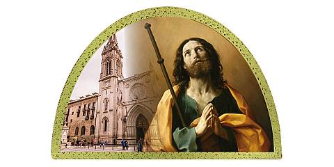 Tavola Catedral de Bilbao stampa su legno ad arco - 18 x 12 cm