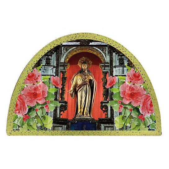 Tavola Catedral de Malaga stampa su legno ad arco - 18 x 12 cm