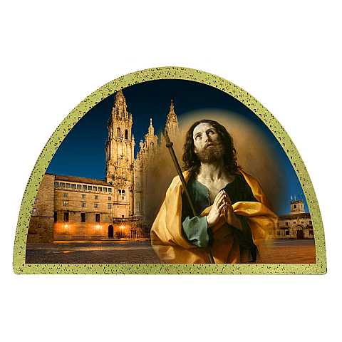Tavola San Giacomo il maggiore stampa su legno ad arco - 18 x 12 cm
