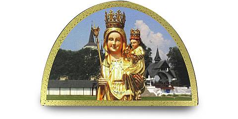 Tavola Madonna di Ludzmierz stampa su legno ad arco - 18 x 12 cm