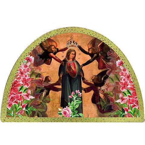 Tavola Madonna Ta Pinu stampa su legno ad arco - 18 x 12 cm