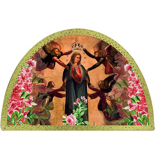 Tavola Madonna Ta Pinu stampa su legno ad arco - 18 x 12 cm
