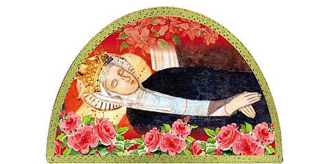 Tavola  Madonna del Transito stampa su legno ad arco - 18 x 12 cm