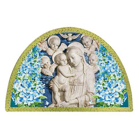 Tavola Beata Vergine di Boccadirio stampa su legno ad arco - 18 x 12 cm