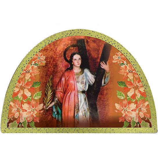 Tavola Sant Eulalia stampa su legno ad arco - 18 x 12 cm