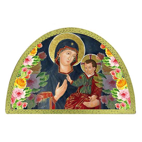 Tavola Santa Maria della Consolazione stampa su legno ad arco - 18 x 12 cm