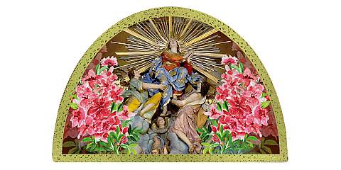 Tavola Sacro Monte di Varallo stampa su legno ad arco - 18 x 12 cm 