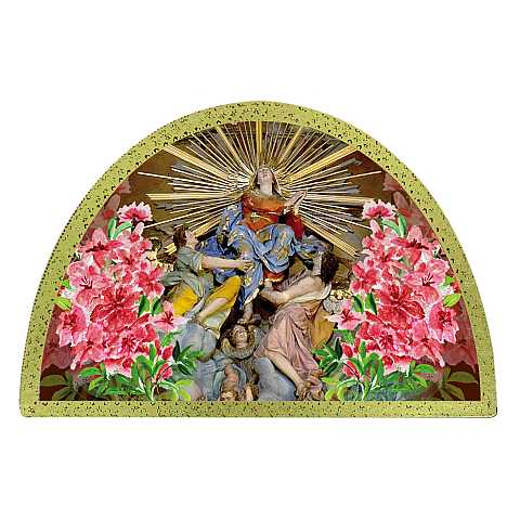 Tavola Sacro Monte di Varallo stampa su legno ad arco - 18 x 12 cm 