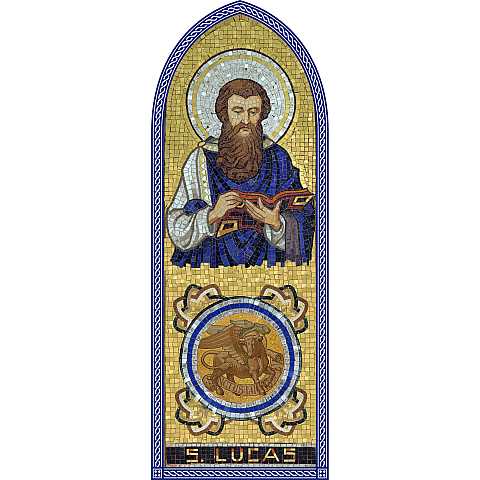 Quadro Evangelista San Luca in legno a cuspide - 10 x 27 cm