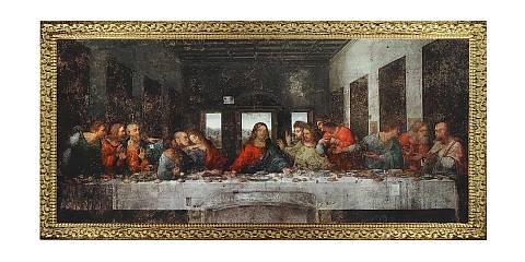 Quadro Ultima Cena di Leonardo da Vinci stampa su legno - 29 x 14 cm