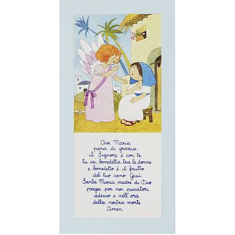 Quadro Ave Maria illustrato e colorato - 29 x 29 cm
