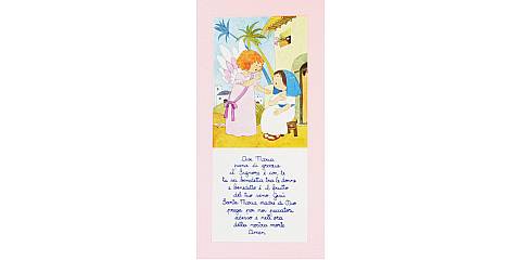 Tavola Ave Maria in legno colorato rosa - 22 x 11 cm