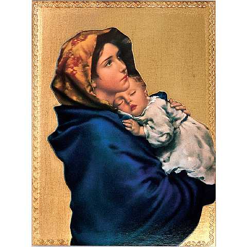 Tavola Madonna del Ferruzzi stampa su legno - 24 x 17 cm