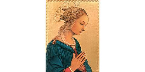 Tavola Madonna del Lippi stampa su legno - 24 x 17 cm