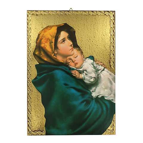Tavola Madonna del Ferruzzi stampa su legno - 28 x 21 cm