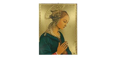 Tavola Madonna del Lippi stampa su legno - 28 x 21 cm