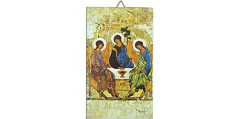 Quadro Trinità di Rublev stampa su legno - 10,5 x 6 cm