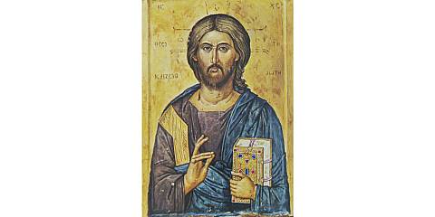 Stampa su legno Cristo libro chiuso di misura 14 x 10 cm