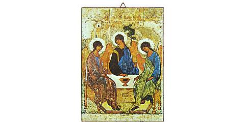 Quadro Trinità di Rublev stampa su legno - 14 x 10 cm