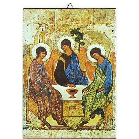 Quadro Trinità di Rublev stampa su legno - 14 x 10 cm 