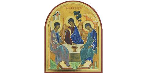 Quadro Trinità stampa su legno ad arco - 15 x 11,5 cm