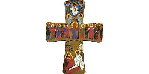 Croce Mistero Ascensione stampa su legno di spessore alto - 14 x 9 cm