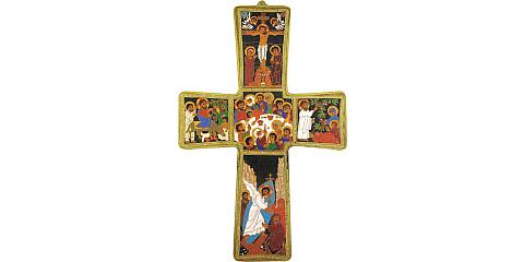Bomboniera Comunione: Croce Passione di Gesù stampa su legno - 10 x 6 cm