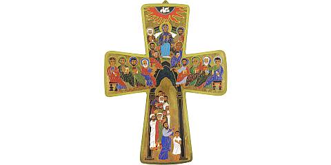Croce della Pentecoste stampa su legno mdf - 10,5 x 14 cm