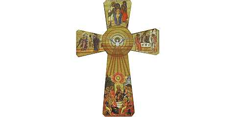 Croce Colomba stampa su legno - 32 x 25 cm